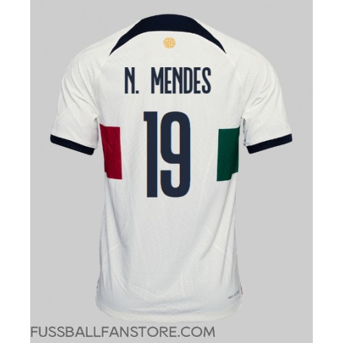 Portugal Nuno Mendes #19 Replik Auswärtstrikot WM 2022 Kurzarm